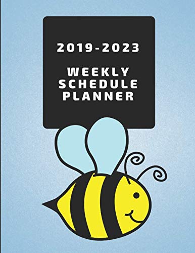 2019-2023 Weekly Schedule Planner: Bee Themed Five Year Diary