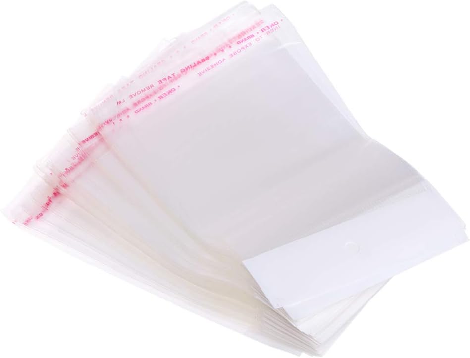 Shefii 100Pcs/Set Plastic Packing Bag Transparent Self Adhesive OPP Jewelry Seal 9x13cm