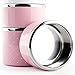 OSPARD Stackable Bento Box Leakproof Lunch Box for Kids School and Adult 43 Ounces (Pink, 3 layer)
