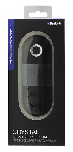 SuperTooth Z004098E Crystal Portable Visor Bluetooth Car Kit and Speakerphone for all Apple iPads/iPhone and most Cell Phones - Retail Packaging - Black
