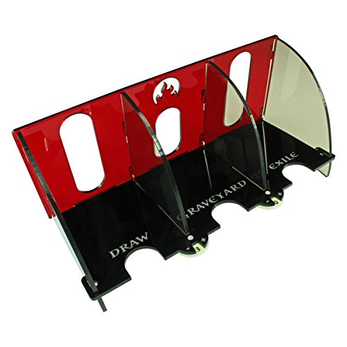 LITKO Card Deck Tray with Life Count Dials Compatible with MTG, Red
