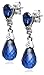 Amazon Collection 10k White Gold Created Blue Sapphire and Diamond-Accent Earrings (0.02 cttw, H-I Color, I2-I3 Clarity)