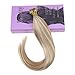 VeSunny Nano Ring Human Hair Extensions Color Ash Brown Highlighted Bleach Blonde 16inch Nano Ring Hair Prebonded Human Hair Extensions 50G/Pack