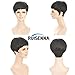 RUISENNA Short Hair Wigs for Black Woman Natural Straight Pixie Cut Wigs 100% Heat Resistant Fiber black Synthetic Wig