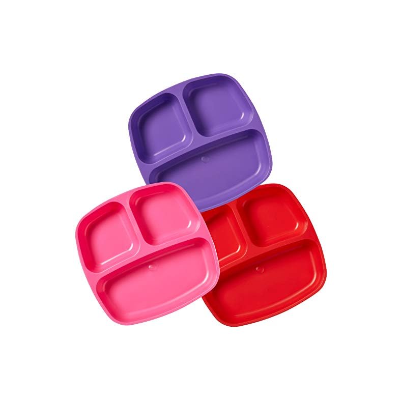 Proposed Value: ECR4Kids My First Meal Pal Divided Plates, Kids Plastic Tableware, Stackable and Dishwasher Safe…