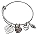Infinity Collection Best Friends Bracelet, Not Sisters by Blood but Sisters by Heart, Adjustable Expandable Bangle, Heart and Leaf Charms, Friend Jewelry Gift