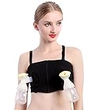 HAPIU Hands Free Breastpump Pumping Nursing Bra with Elegant Box Packaging, Best for Gift, Improved Design, Maternity Bra, Black, XS-L