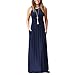 Aro Lora Women's Casual Sleeveless O Neck Ruffle Tank Long Maxi Dress with Pockets