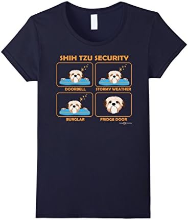 Womens Shih Tzu Shirt | Shih Tzu Security | Funny Shih Tzu gift Large Navy