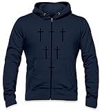 Cross Triangle Mens Zipper Hoodie Medium