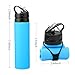 ARCHEER Collapsible Water Bottle Foldable Silicone Bottle FDA-approved Sports Canteen Roll Up Cup for Outdoors, Hiking, Camping, Biking and Traveling - 20 oz(Blue)