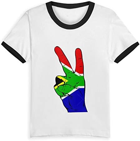 Gomop Peace Sign of The South African Flag Little Boys' Short Sleeve Tee Short T Shirts