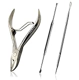 FINCO(TM) Steel 2 in 1 Ear Pick Earpick Curette Wax Removal Remover Cleaner Home Tool