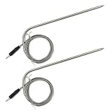 Two Pack Cooking Thermometer 7" Probe Replacement with 40" wire, Waterproof, Stainless steel, Heat-Resistant, Step-Down Probe Tip, For Smoker Oven Kitchen BBQ Grill Thermometer