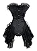 Charmian Women's Sexy Strapless Floral Embroidery Gothic Corset with Lace Skirt