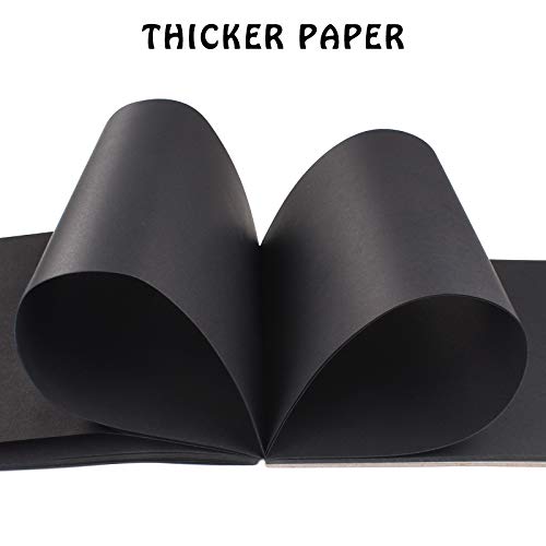 Black Sketch Pad, L\'émouchet Sketch Book, resistente Sketch pad per il disegno, 60 fogli, 30 fogli ciascuno, 2-Pack, 9\
