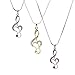 chelseachicNYC Crystal Treble Clef Music Note Necklace