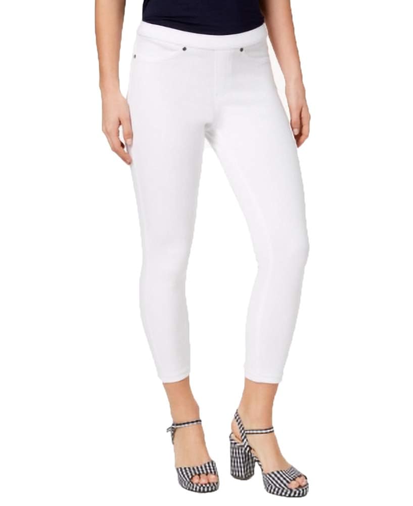 HUE Women's Original Denim Capri Leggings, White, Large at Amazon Women’s Clothing store