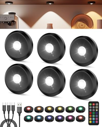 2400mAh Rechargeable Puck Lights with Remote