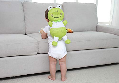 Feidoog Toddler Baby Head Protective Safety Pads Cushion Backpack Wear Adjustable Infant Age 4-24 Months(Frog, 4-24M)