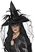 Smiffys Witch Hat, Feathers & Netting