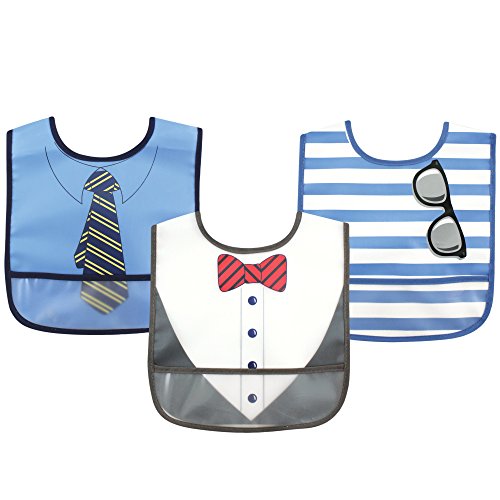 Luvable Friends PEVA Bib 3 Pack, Bow Tie