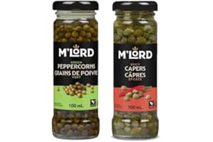 Spanish Brined Green Peppercorns & Gourmet Spanish Spicy Capers - Premium Cooking & Seasoning – 2 x 100 ml – Combo Pack of 2