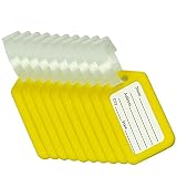 BlueCosto Luggage Tag Suitcase Identifier Travel Bag Labels - Yellow,10 Pack