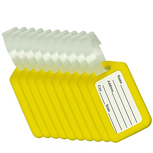 BlueCosto Luggage Tag Suitcase Identifier Travel Bag Labels - Yellow,10 Pack