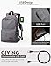 Upoalker Canvas Backpack with USB Charging Port for School Bookbag Travel Rucksack for Fits up to 15.6 inch Laptop Bag (Gray(USB port))