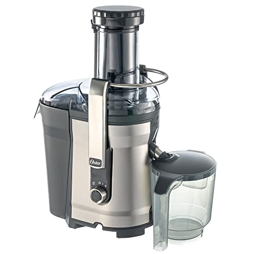 Oster Selbstreinigende Profi Saftpresse Edelstahl Entsafter Auto Clean Technologie XL Kapazität, 2126280, Grau