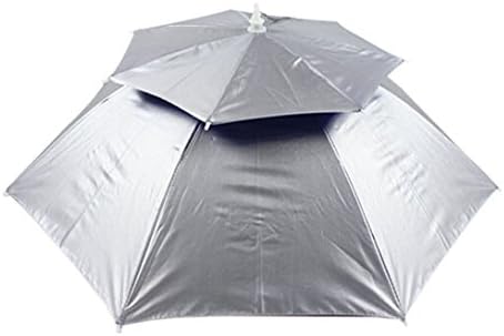 New Style Double Layer Uv Protection Headwear Umbrella Hat (Silver)
