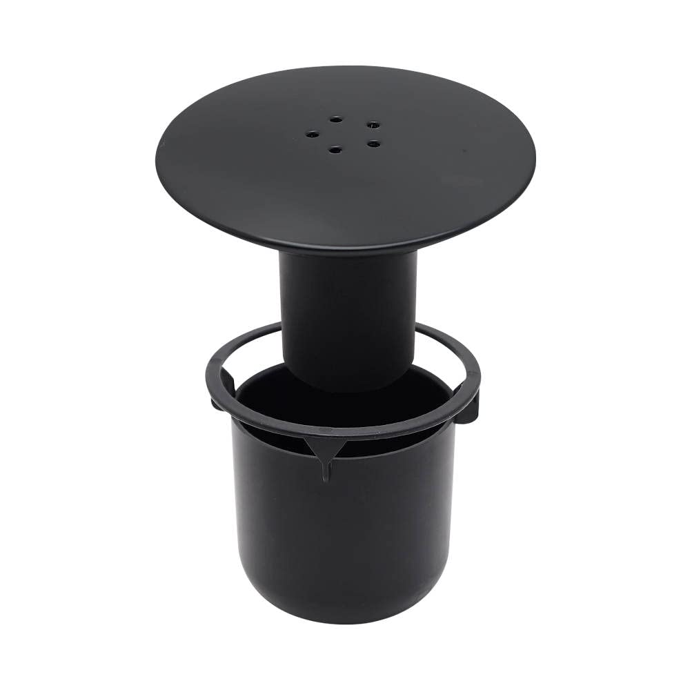 Black Shower Waste Drain Cap Tube/Cup Cover Cubicle 90mm / 115mm Plug Drain Replacement Plug Hole Trap Cover Matte Black Finish, Fast Flow Hair Catcher