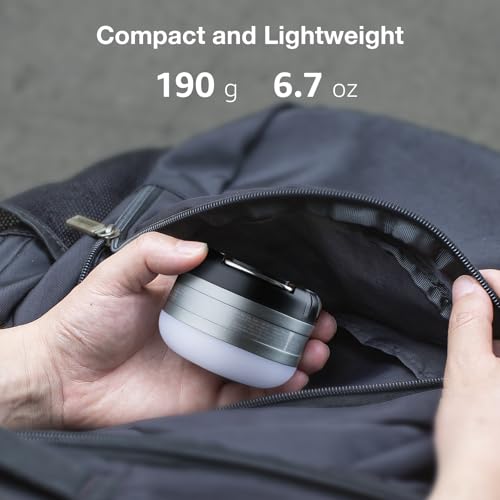 LE Rechargeable Camping Light, Tent Light for Camping Hanging, Dimmable 5 Modes, Magnetic Camp Lantern for Tents, Portable Small Camp Accessories, Emergency Lighting for Power Cuts, USB C Cable