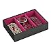 | Stackers | Jewelry Box | classic black & pink velvet deep 3 stacker