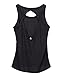icyzone Yoga Tops Activewear Workout Clothes Open Back Fitness Racerback Tank Tops for Women (M, Black)