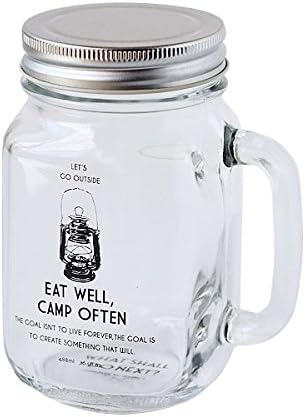 Amazon Co Jp Eat Well Drinking Jar ガラスジャー メイソンジャー Camp ホーム キッチン