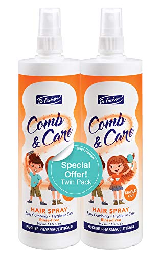 Hair Detangler Spray by Dr. Fischer | Kids Hair Detangler | No need to rinse | Removes knots easily | Twin Pack (2 Bottles of 11.5 fl.oz.) ... (Best Hair Style For Kids)