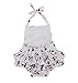 Dalary Baby Girl Cherry Pattern Bathing Suits Outfits Rompers with Headband (0-1 Years,White)