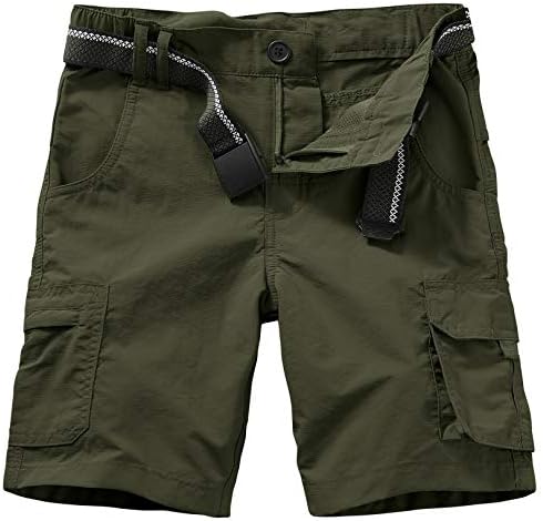 Kids Boy’s Youth Hiking Casual Quick Dry Shorts, Lightweight Cargo Tatical Zipper Pockets Camping Travel Shorts