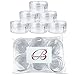 (Quantity: 6 Pieces) Beauticom 15G/15ML (0.5oz) Round Clear Jars with Screw Cap Lid for Acrylic Powder, Rhinestones, Charms and Other Nail Accessories