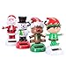 Amosfun 4pcs Solar Dancing Toys Bobble Head Toy Christmas Santa Claus Snowman Deer Man Elf Dancing Figure Toy Car Dashboard Decorations Ornaments Christmas Party Supplies Favors