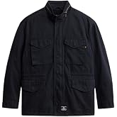 Alpha Industries M-65 Relaxed Fit Field Coat, 100% Cotton Military-Inspired, Stand-Up Collar, Snap-Down Front, Four Pockets