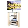 TAVR 4-Tier Wood Media Compontent TV Stand Audio Video Tower Rack HiFi Stereo Cabinet Stand with Tempered Glass Shevles…