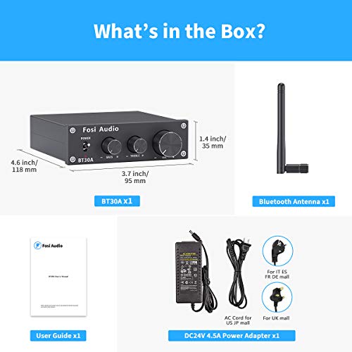 Fosi Audio BT30A Bluetooth 5.0 versterker 2.1 kanaals stereo audio ontvanger klasse D mini hifi draadloze versterker… - Image 8