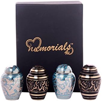 Memorials4u Set of 4 Beautiful Keepsake, Keepsake Urns, Handcrafted and Affordable Mini Urns