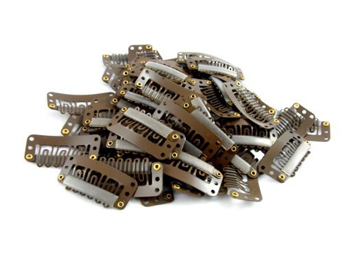 20 pack Brown Weft Clips 32mm for Hair Extensions and Wefts