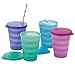 Tupperware 16oz Impressions Dripless Tumblers & Straw Seals Set of 4 Summer 2016 New