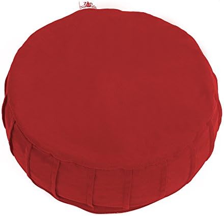 Zen Naturals Zafu Meditation Cushion Pillow - Extra Large 18" or 14" Buckwheat Hull-Filled. Yoga Accessory for Beginners to Advanced.