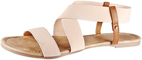 MuDan Mu Dan Elastic Slingback Flit Flops Sandal (11 B (M) US, Beige)